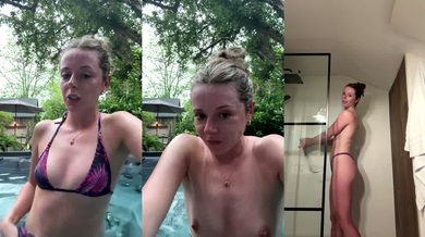 Nadia Foxx pool tease and shower play leaked