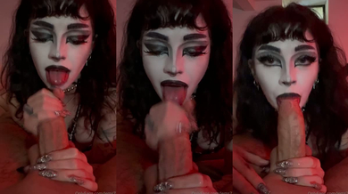 lems7 gothic babe deepthroats big juicy cock