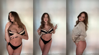 katya samilova undresses teasing big tits covering boobs