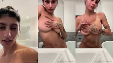 Mia Khalifa shower nude washing big tits and ass clip leaked