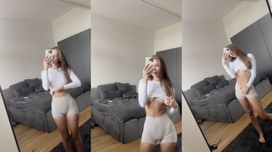 ViktoriaKPA Sexy Mirror Selfie Tease in Tight White Shorts