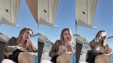 Alexisaevans Swallows Full Cumshot on Sunny Balcony