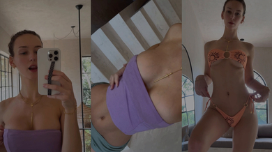 Rachel Cook Trying on 2026 Summer Bikinis in Front of Mirror
