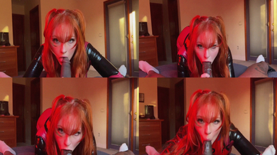Naomihh666 Pigtail Redhead Sucks Big Black Dildo